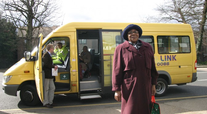 Woman and Bus